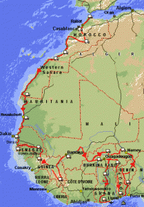 Kaart West Afrika
