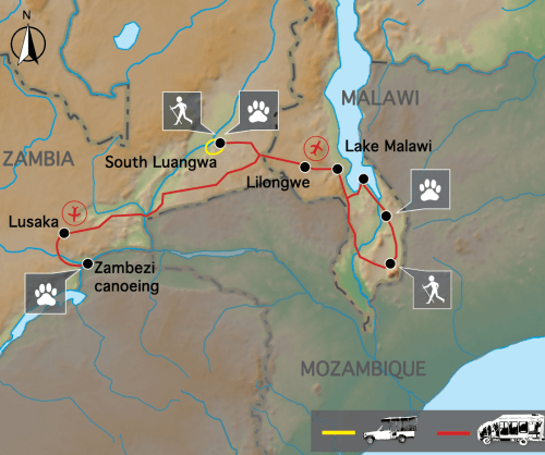 De Wildernis van Zambia & Malawi (18 dagen)