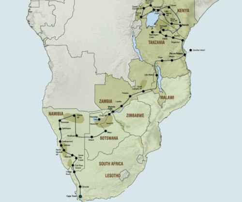 Het beste van Afrika (59 dagen) – Zuidwaarts