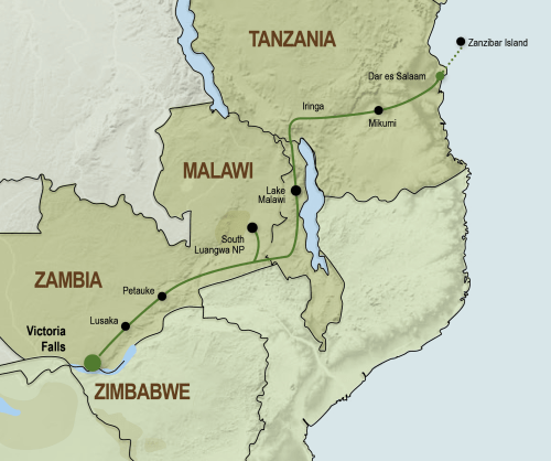 Kampeeravontuur van Victoria Falls tot Zanzibar (20 dagen)