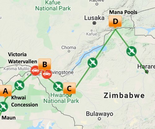 Comfortabel langs de lodges van Botswana, Zambia en Zimbabwe (14 dagen)