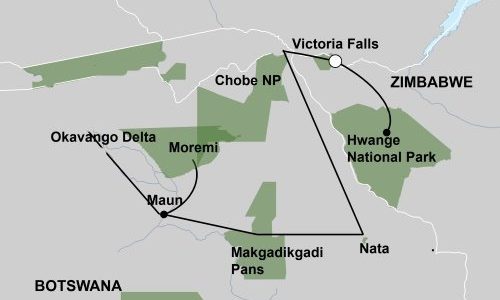 De Wildernis van Botswana & Zimbabwe (17 dagen)