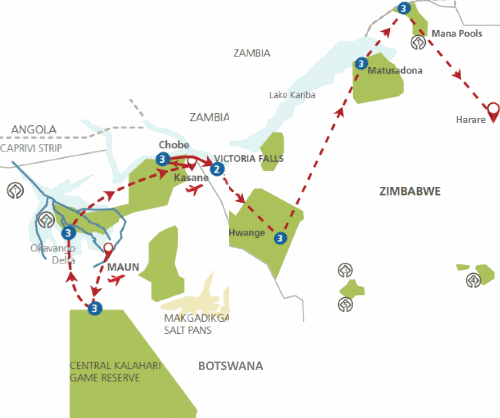 Botswana & Zimbabwe Compleet (23 dagen)