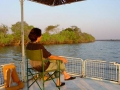 De oevers van op de Kafue-rivier
